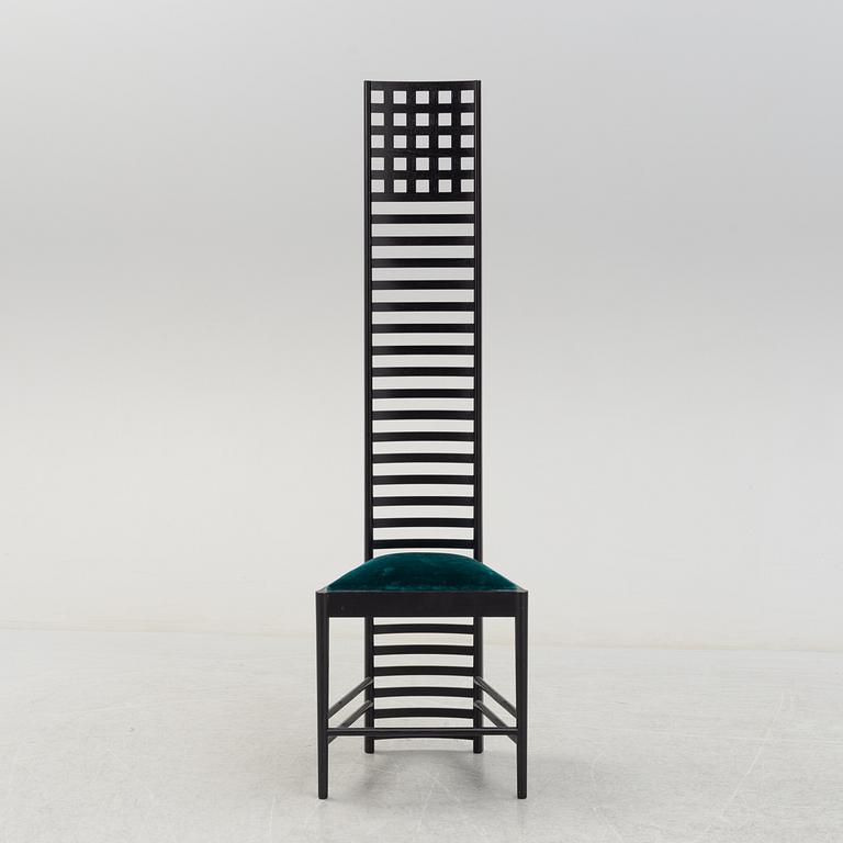 A 'Hill house 1' chair by Charles Rennie Macintosh for Cassina, Italy, designed in 1902, 21st century.