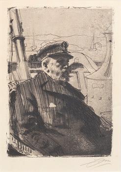 Anders Zorn, a signed etching from 1898.