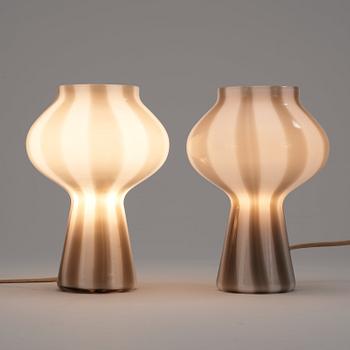 A pair of Massimo Vignelli glass table lamps, Venini, Italy 1950's.