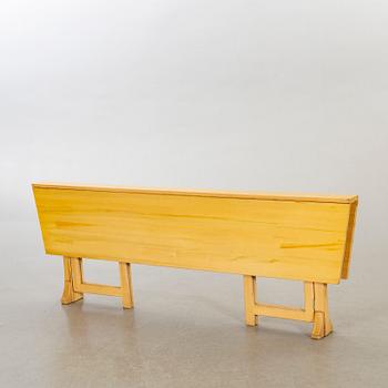 A pine wood gated leg table, design by Olof Pira "Sold Form".