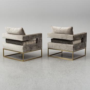 A pair of One Kings Lane arm chairs, 21st Century.