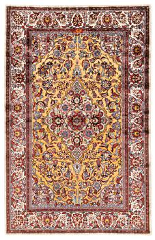 331. A semi-antique silk Souf Kashan, signed, c. 176 x 118 cm.