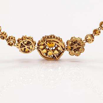 Torbjörn Tillander, A 14K gold jewellery suite with citrines. Helsinki 1981.