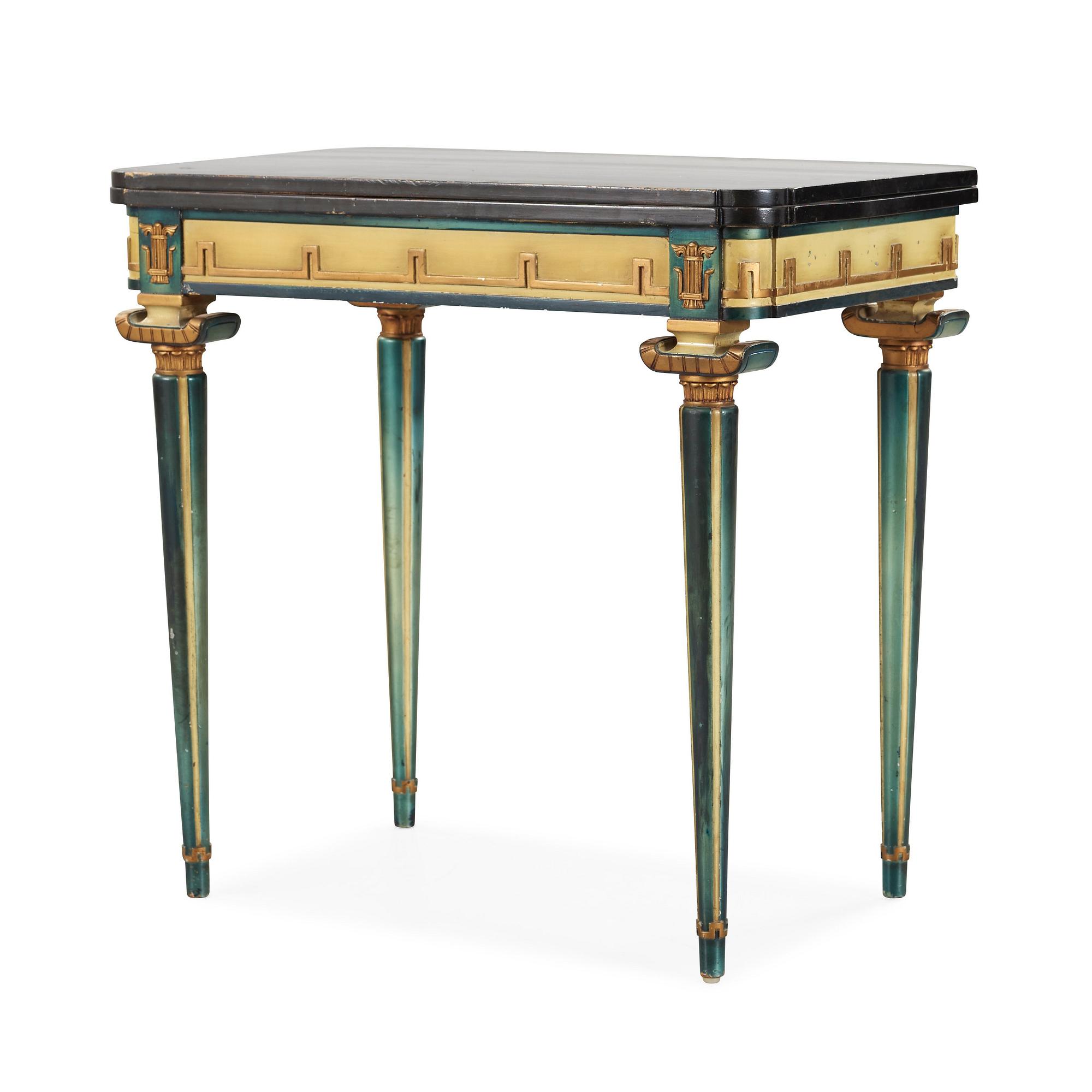 A Swedish Grace lacquered gaming table, 1920-30's.
