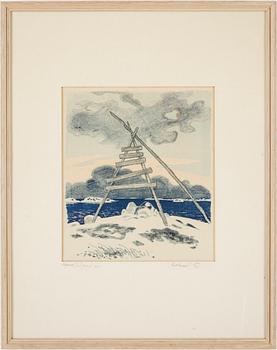 Roland Svensson · ROLAND SVENSSON, färglitografi, ej signerad.