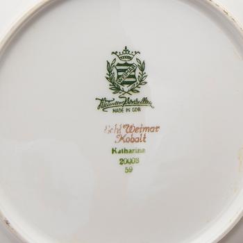 SERVISDELAR, 22 delar, porslin, "Katharine", Weimar, Östtyskland.