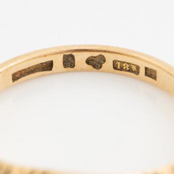 Ring, six pieces, 18K gold with, among other things, pearls and rose-cut diamond.