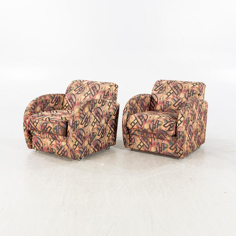 Fåtöljer, ett par, Art deco-stil, 1900-talets andra hälft.