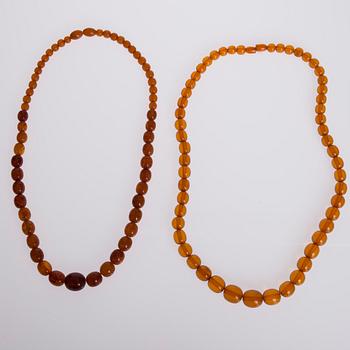 COLLIER, 2 st, bärnsten.