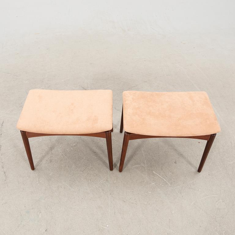 Sigfrid Omann, stools a pair, Ølholm Møbelfabrik  mid 20th century.