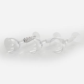 Brita Flander, Glas på fot, 11 st, ur serierna "Naiset" och "Veljekset" för Marimekko, JL-Lasi, Riihimäki 1990-2000-tal.