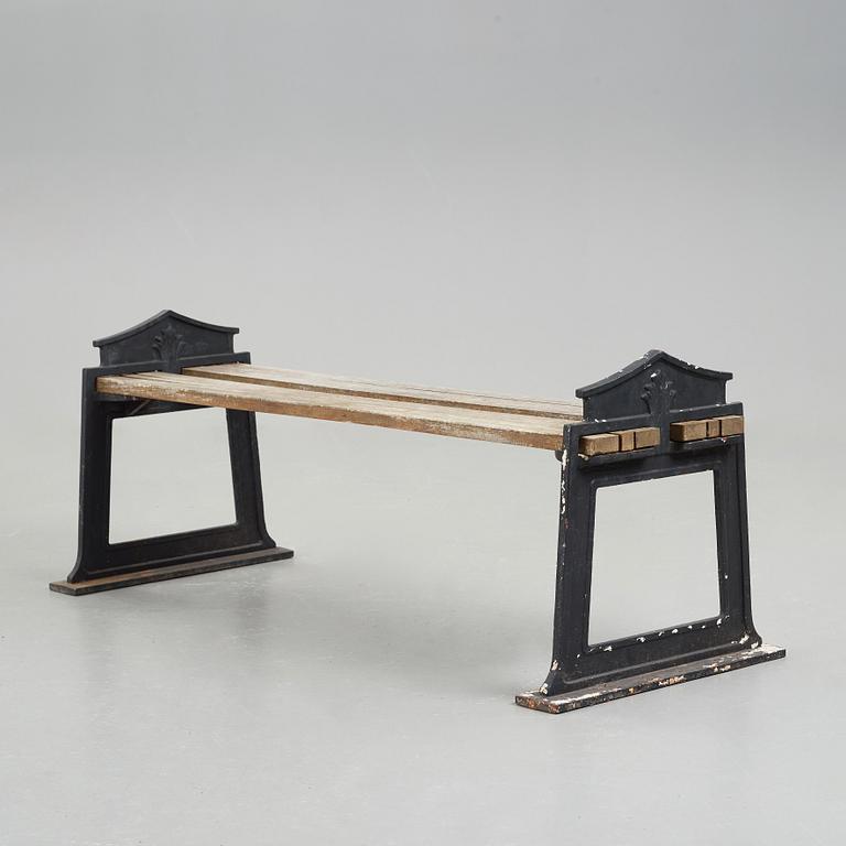 SWEDISH GRACE, a cast iron bench, 1920's-30's.