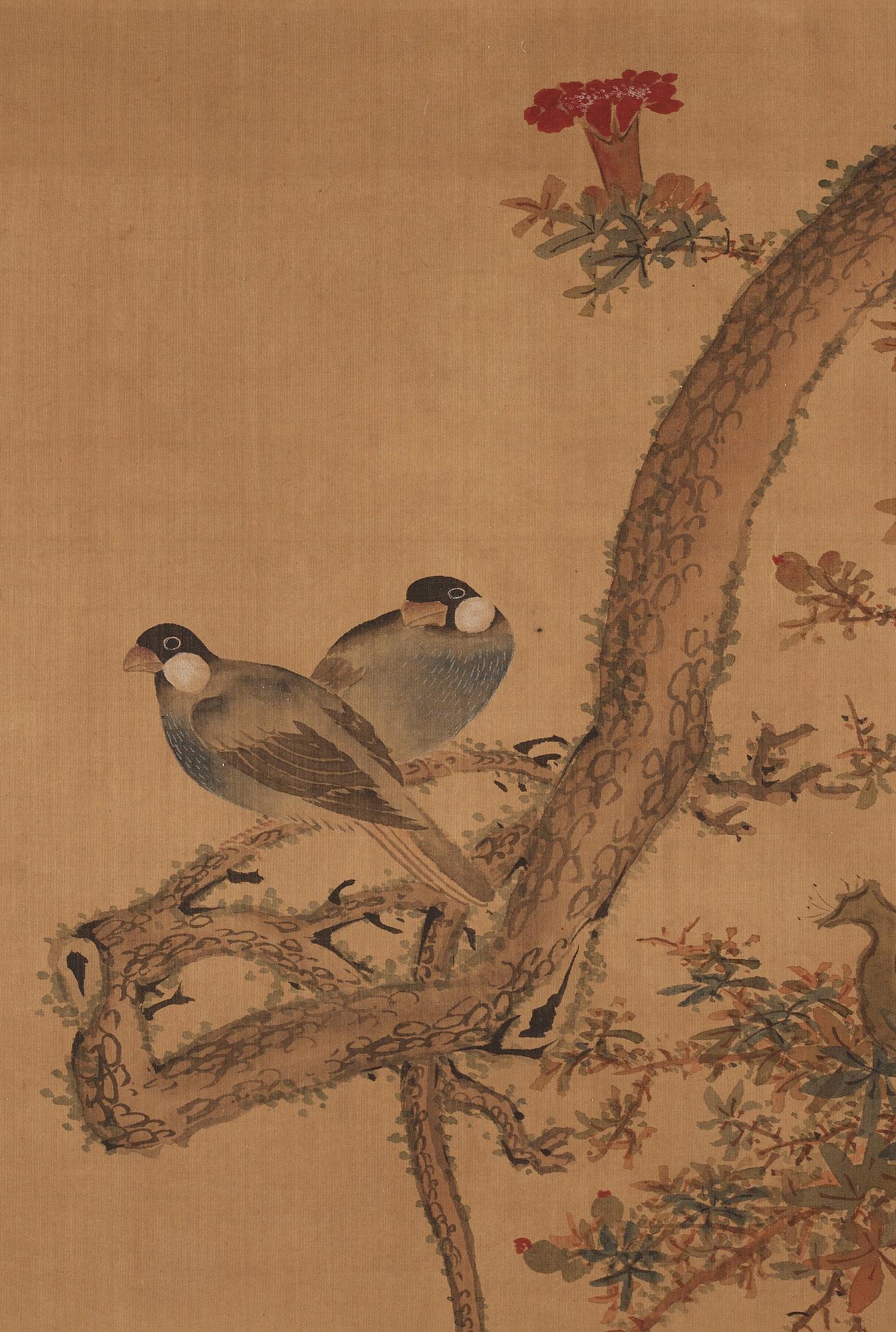RULLMÅLNING, akvarell och tusch. Qingdynastin (1664-1912).