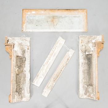 A French marble fireplace mantel, circa 1900.