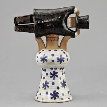 FIGURIN, stengods, "Samhällsdebatten", Lisa Larson, Gustavsberg.