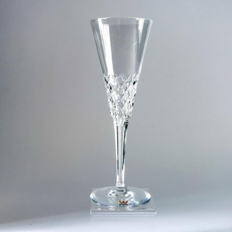 Vicke Lindstrand, a set of six champagne glasses "Ambassadör" Kosta Boda.