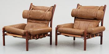 FÅTÖLJER, ett par, "Inka", design Arne Norell, 1960/70-tal.