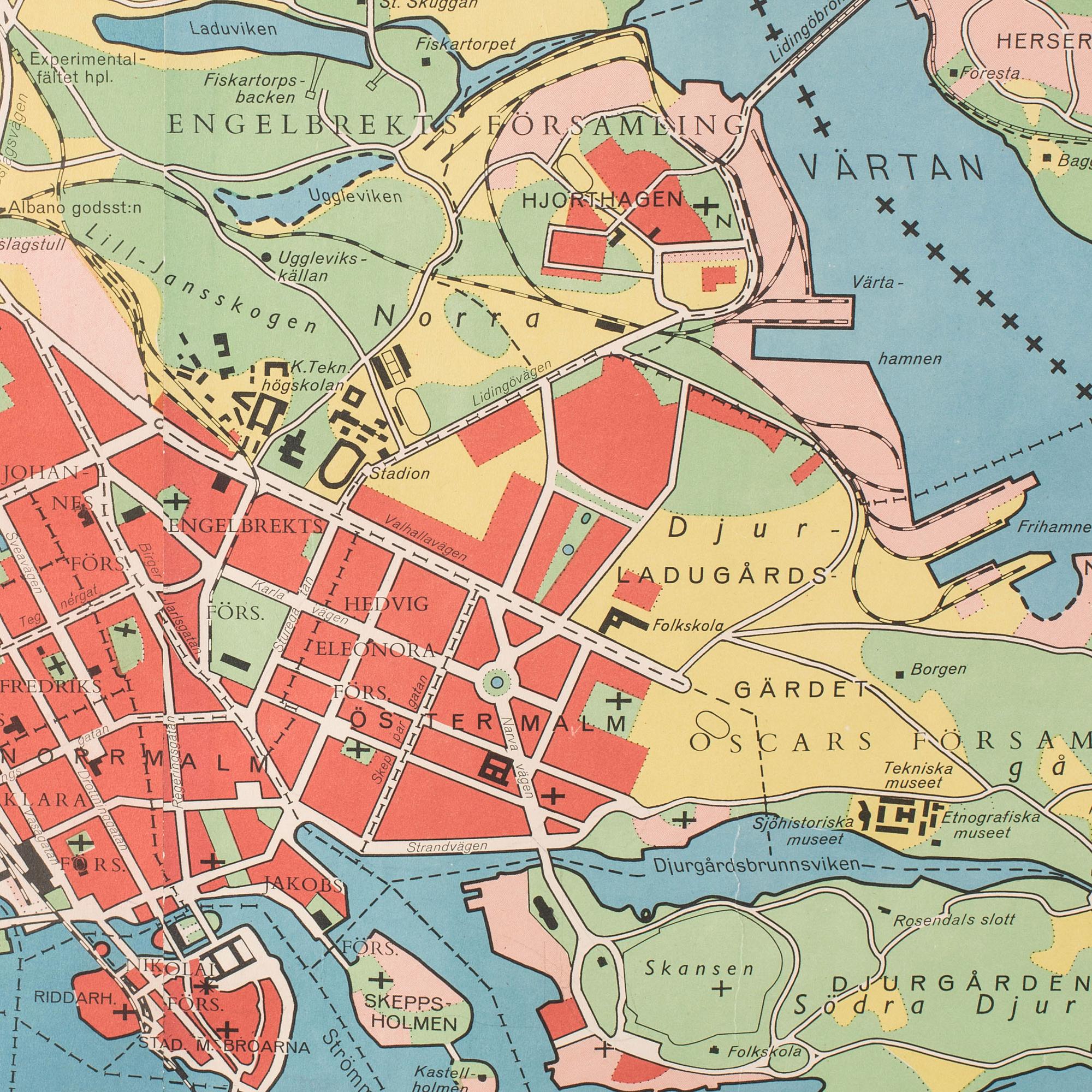 SKOLPLANSCH/KARTA, Stockholm, 1944.