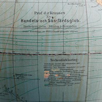 JORDGLOB, Prof. d:r Krauses Handels- och Samfärdsglob, 1900-talets första hälft.