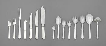 356. A set of 113 pieces of Harald Nielsen's flatware 'Pyramide', Georg Jensen, Copenhagen 1933-77.