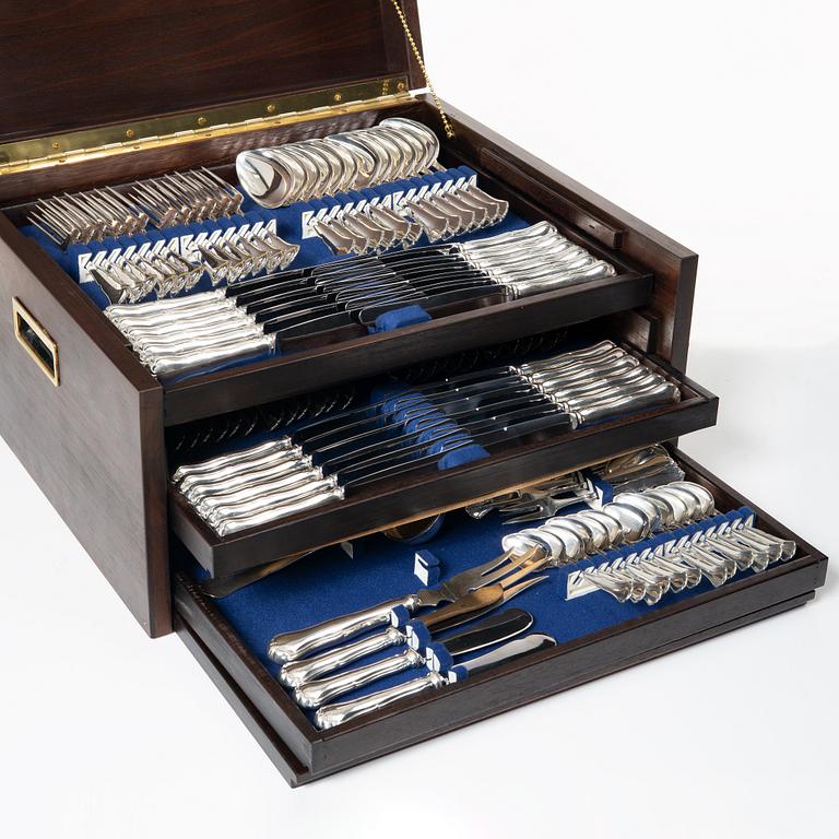 Cutlery service, 96 pieces, silver, model "Viktoria", Auran Kultaseppä Oy, Turku, Finland 1982.