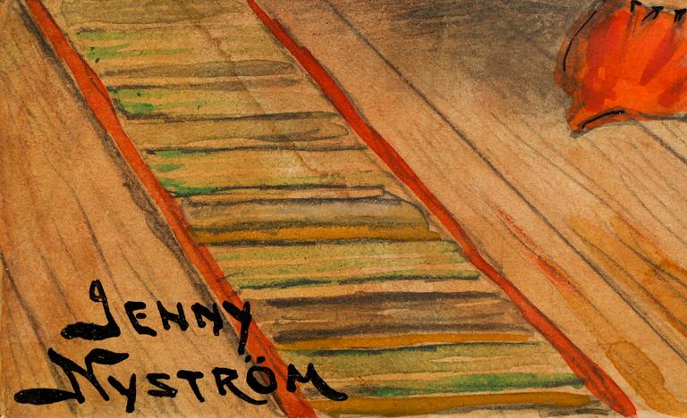JENNY NYSTRÖM, akvarell, sign.