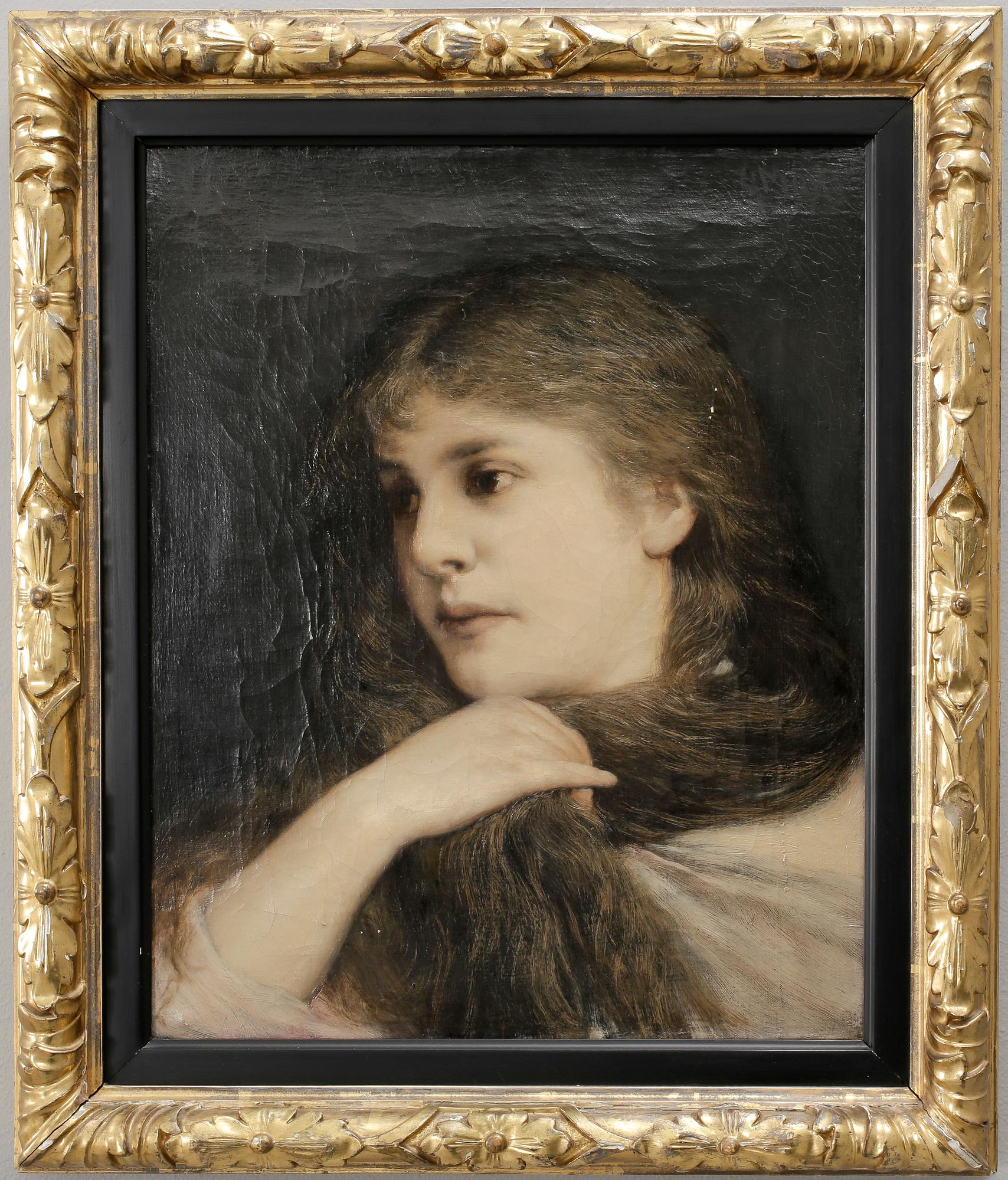 OKÄND KONSTNÄR, olja på duk, signerad G May, 1800-tal.