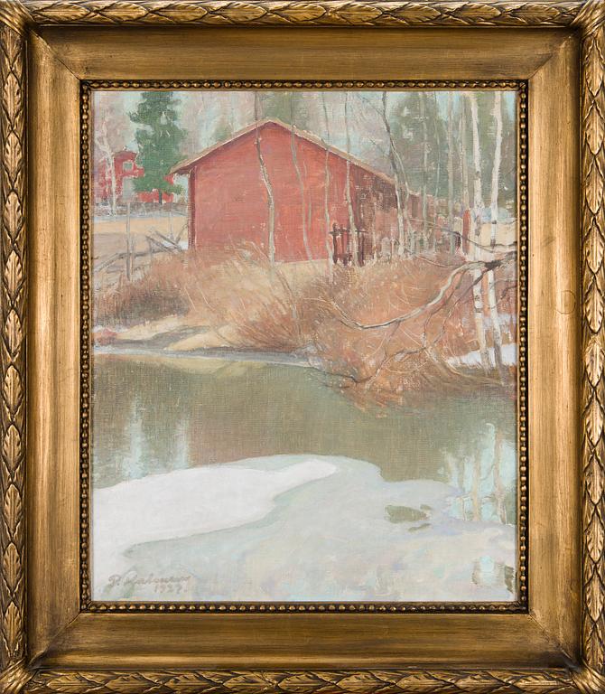 Pekka Halonen, Röd Stuga vid Vattendrag.