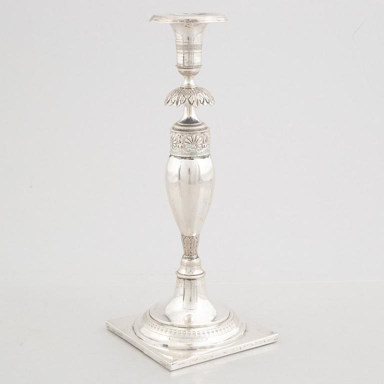 Ljusstake, silver, Berlin 1820-1850.