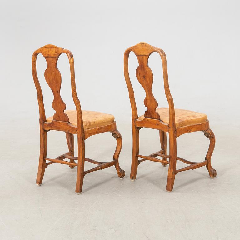 Chairs, two Rococo, West Sweden, mid-18th century.