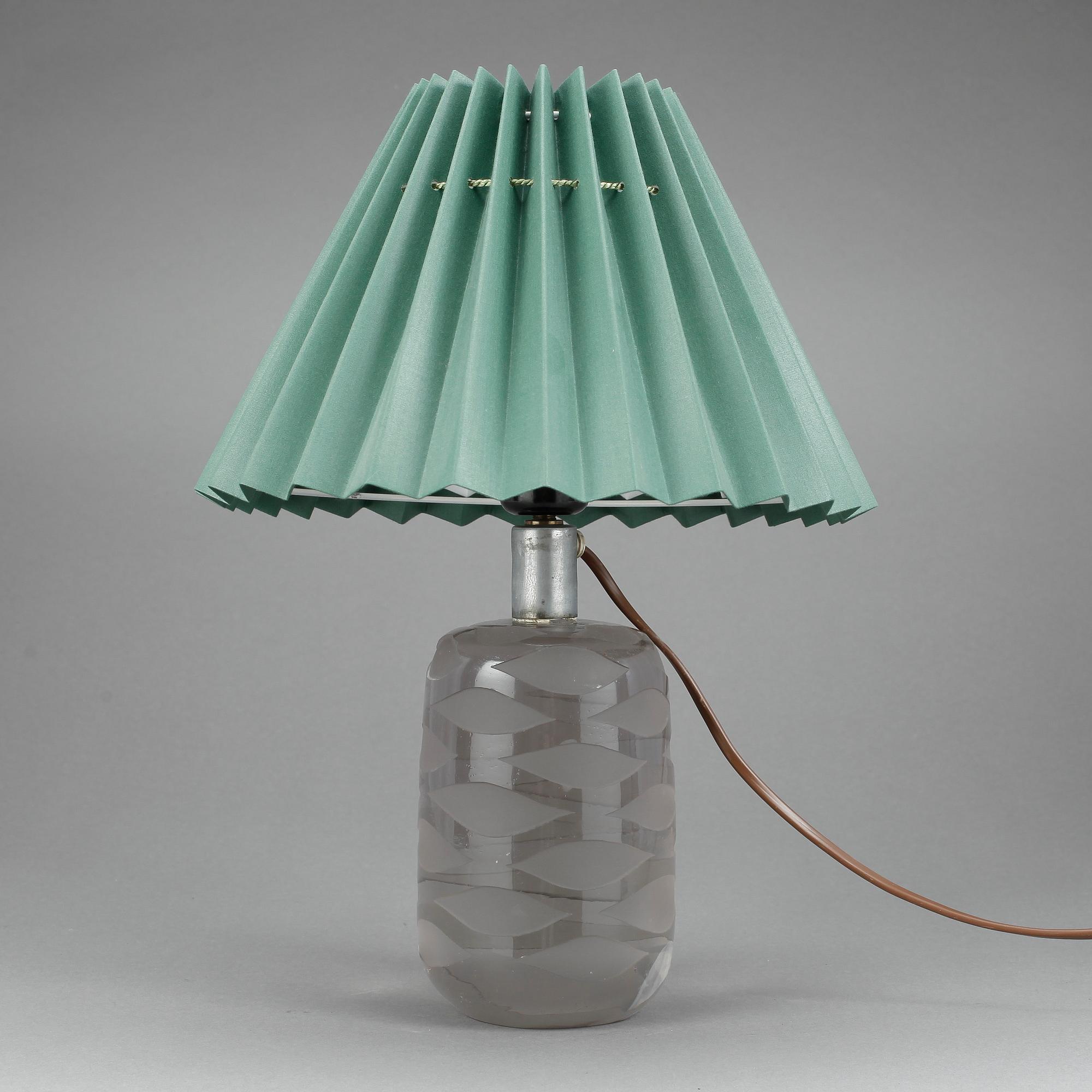 BORDSLAMPA, glas, 1900-talets mitt.