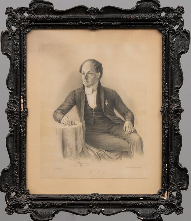 JOHAN KNUTSON, hänen mukaansa, litografia, Adler & Dietze, 1800-luku.