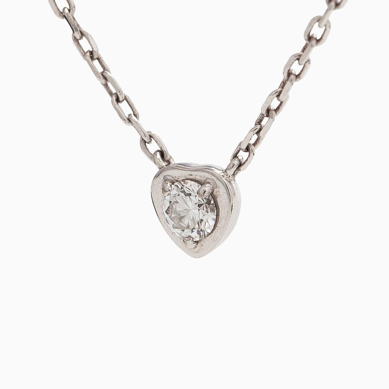 Cartier, an 18K white gold 'd'Amour' necklace, with a brilliant-cut diamond.