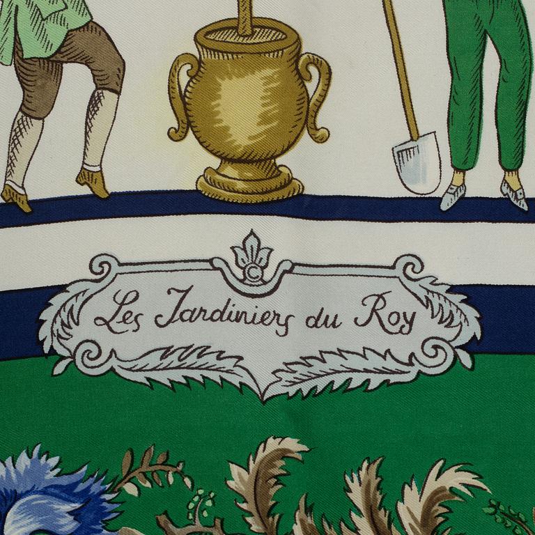 Hermès, a 'Les Jardiniers du Roy' silk scarf.