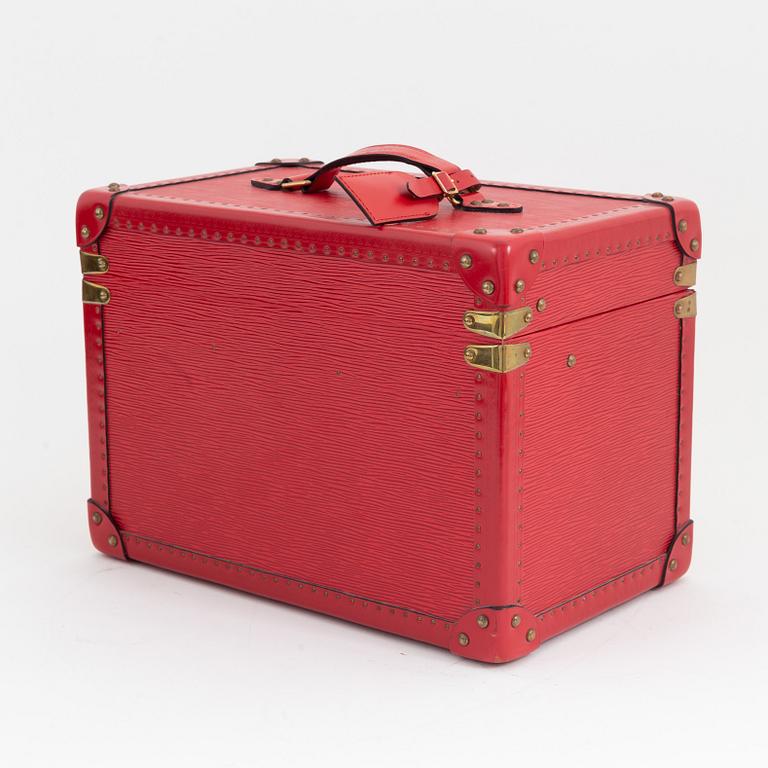 Louis Vuitton, a red Epi beauty box.