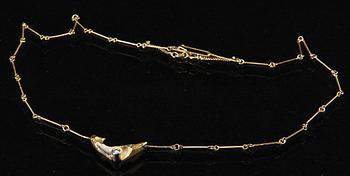 HALSBAND, 18 K guld samt briljant. Lapponia, 1993.