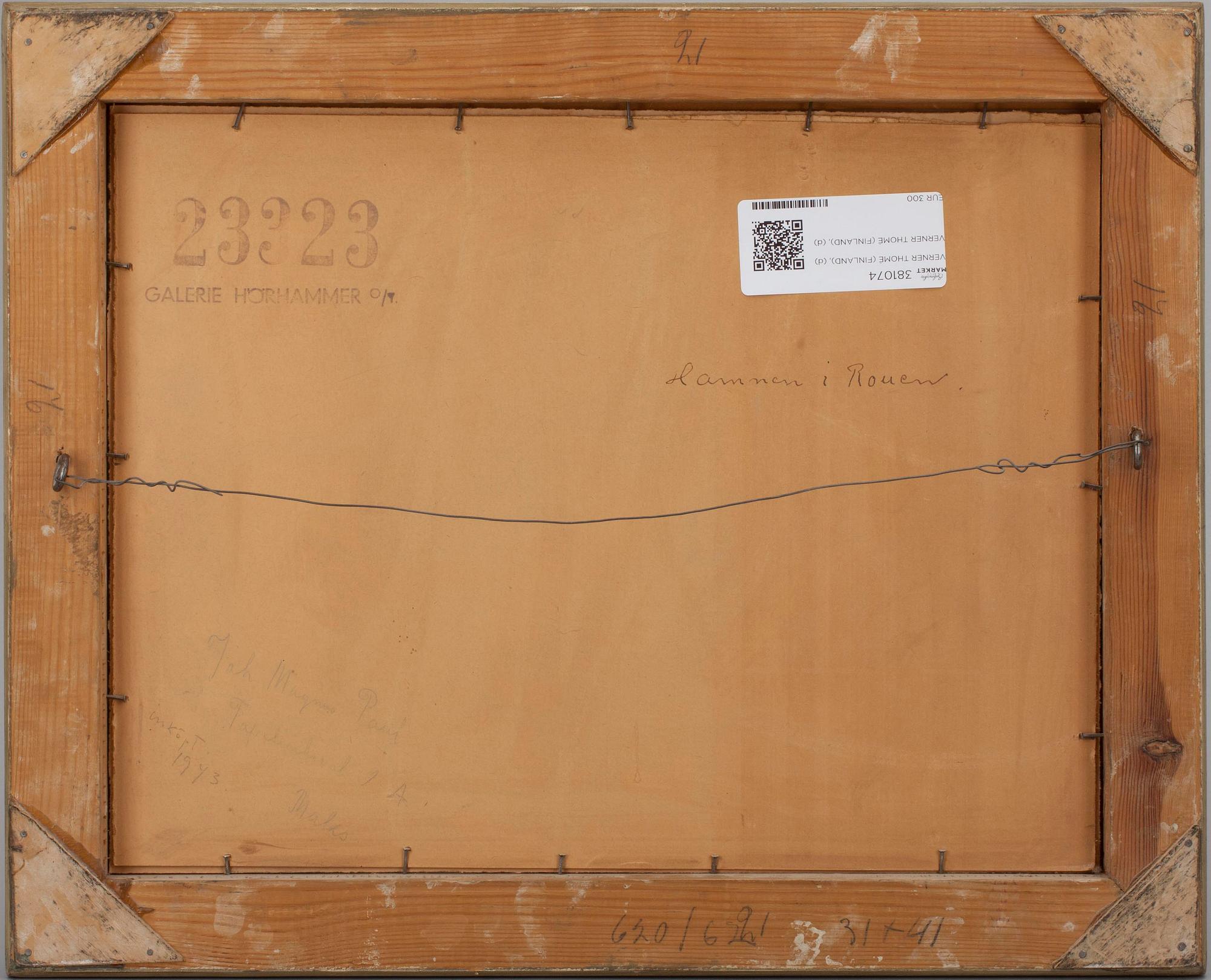 VERNER THOMÉ, akvarell, signerad.