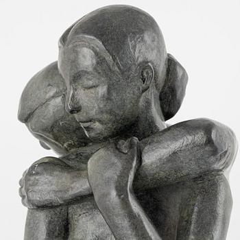 Maud Lewenhaupt du Jeu, skulptur, signerad och daterad, gjutarstämpel, brons, höjd 29 cm.