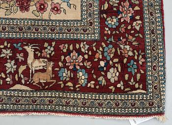 RUG, semi-antique Esfahan figural, 219 x 140,5 cm.