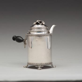 A Swedish 18th century silver coffee-pot, marks of Petter Eneroth, Stockholm 1792.