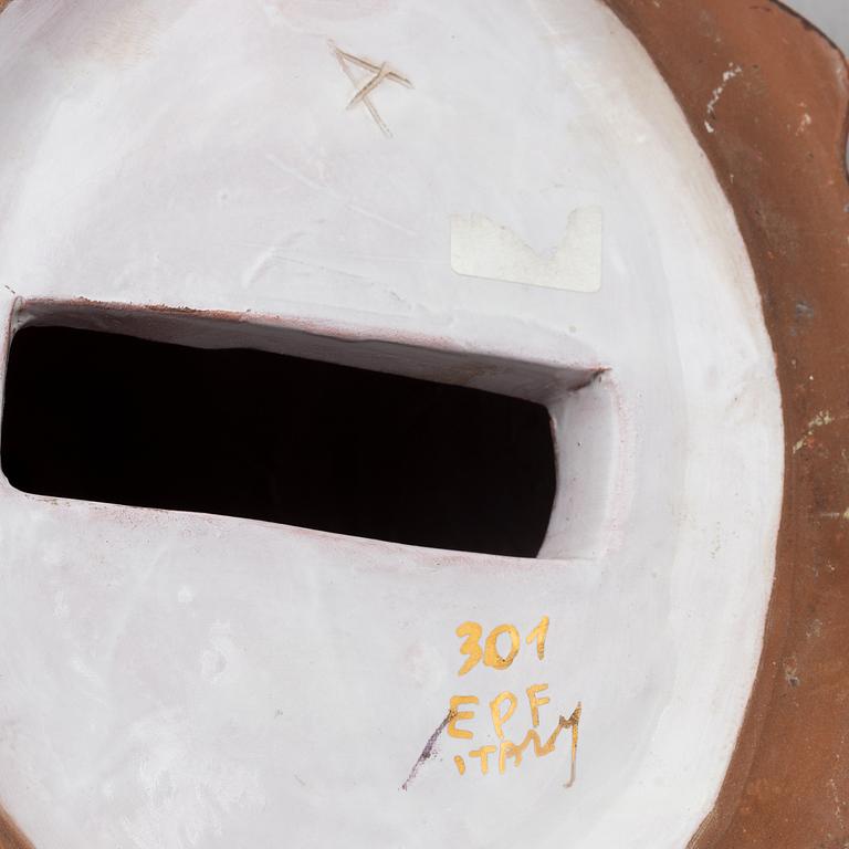 Eugenio Pattarino, a glazed ceramic sculpture of a Chinese lady, Italy, mid 20th century.