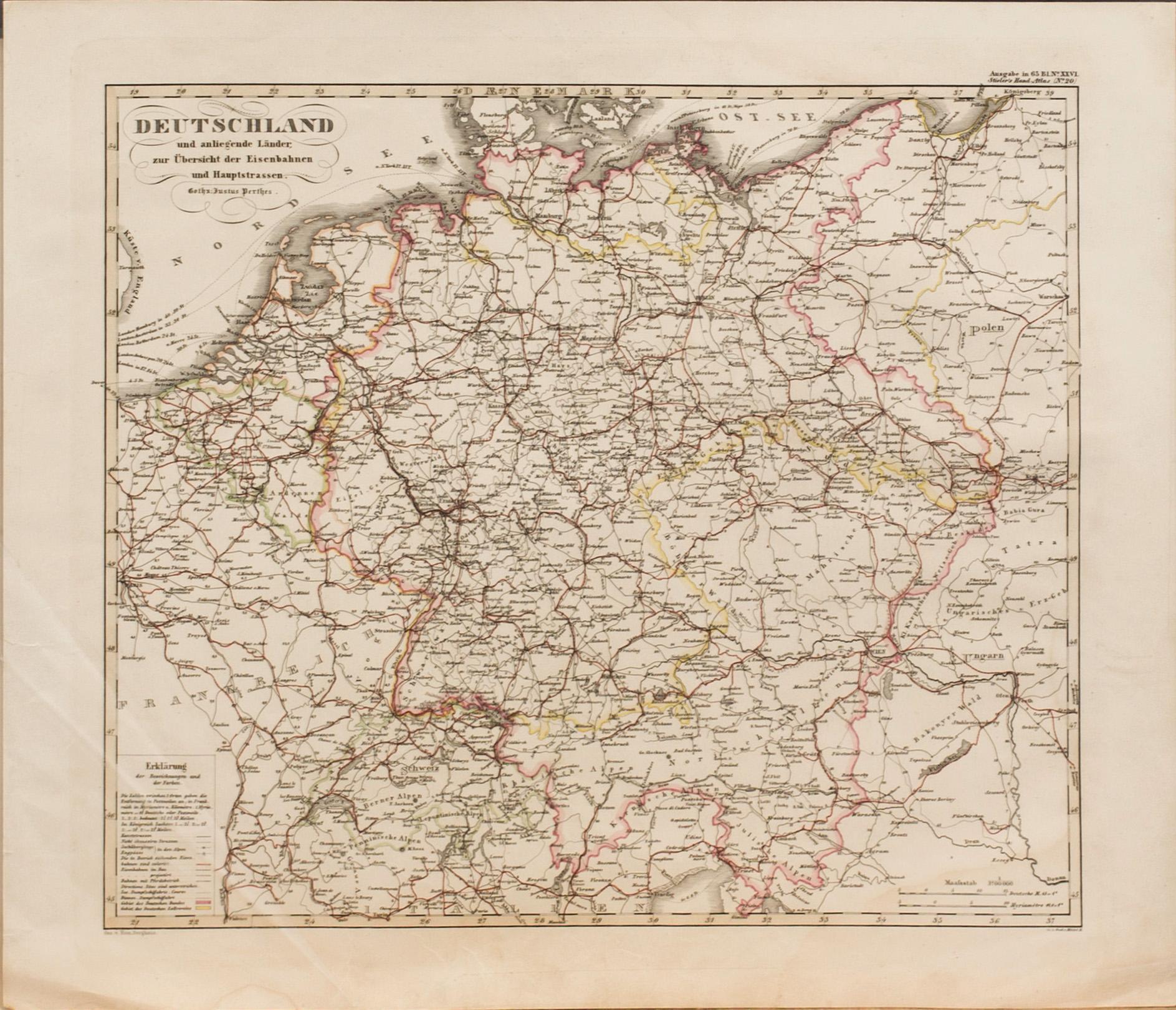 KARTOR, 8 st,  Stilers Atlas, ca 1860.
