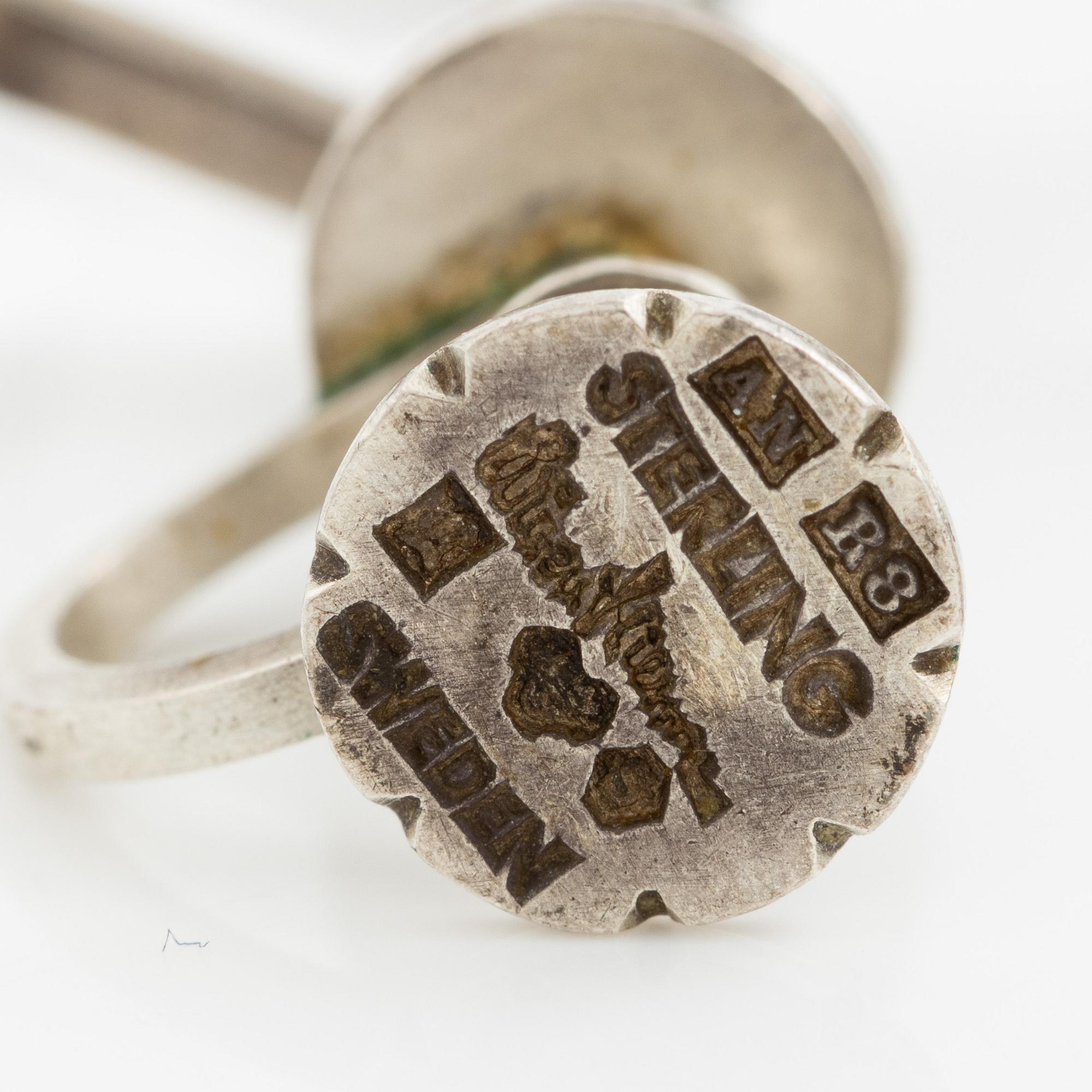 Wiwen Nilsson, a pair of earrings, sterling silver and step-cut rock crystal, Lund 1943.
