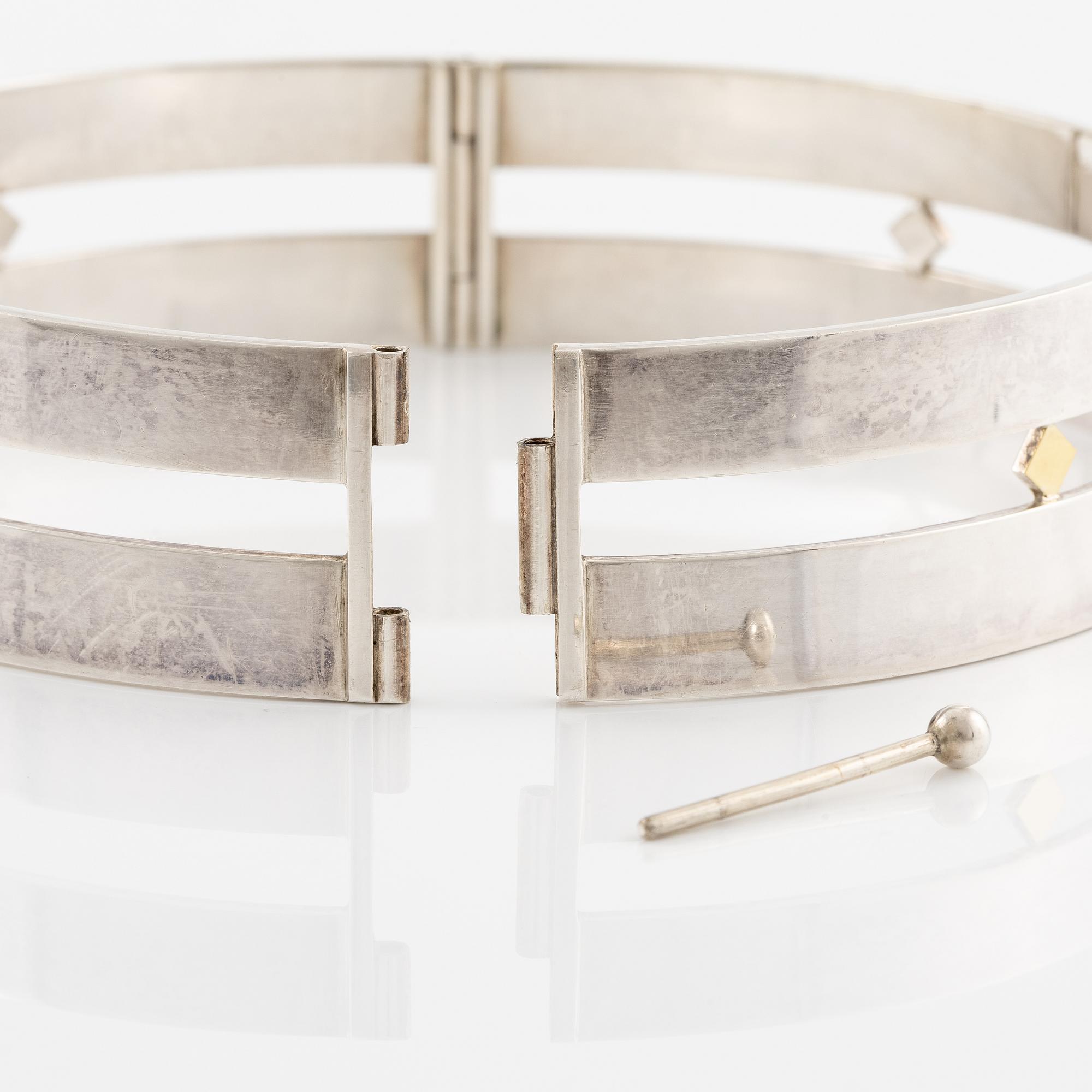 Sigurd Persson, a necklace, sterling silver with gilding, Stockholm 1995.