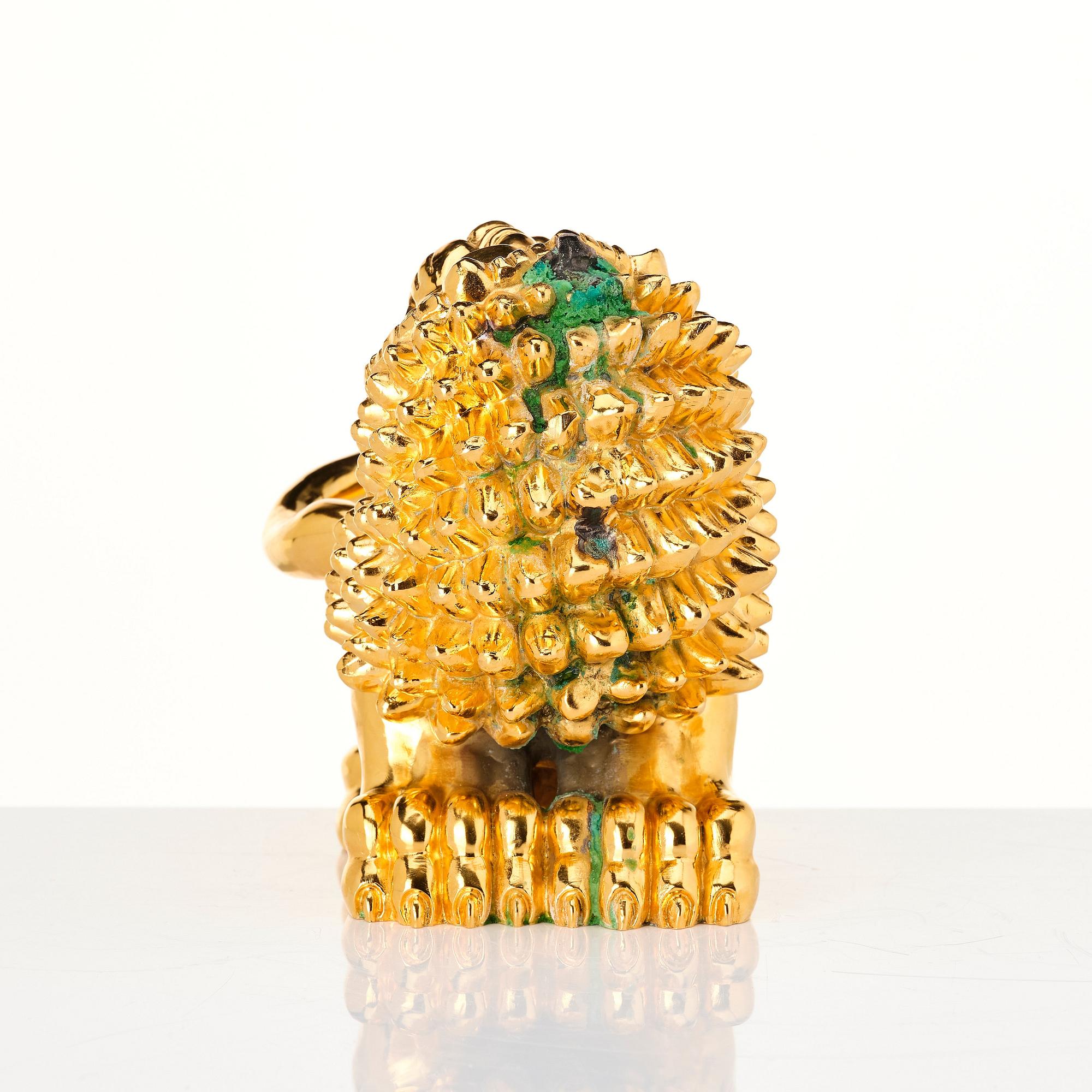 Anna Petrus, a gilt pewter sculpture of a lion, Svenskt Tenn, Stockholm, 1988.
