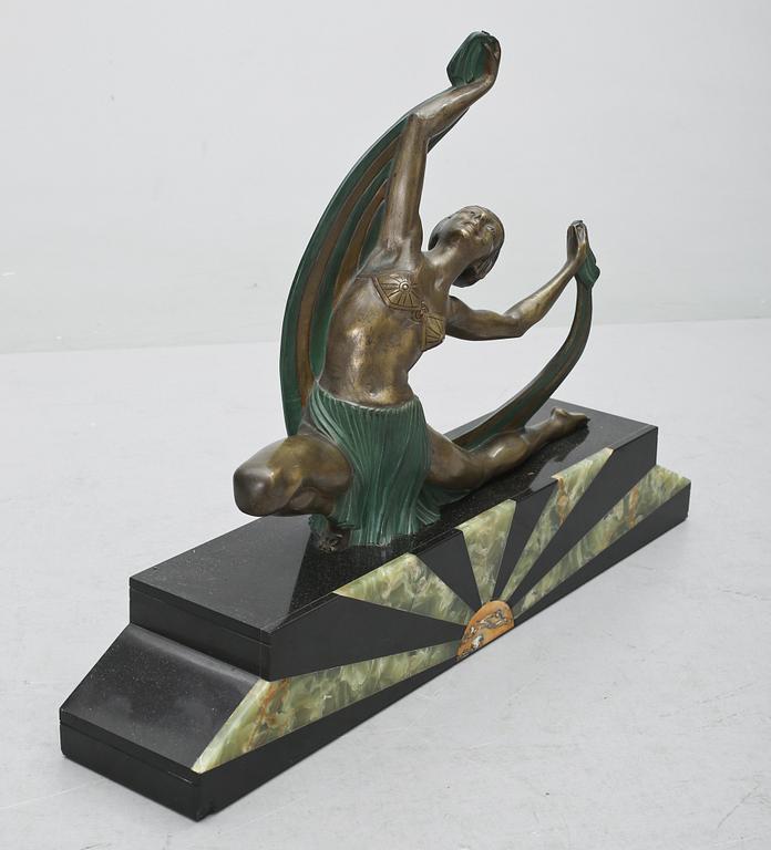 SKULPTUR, brons och marmor, Jean Lormier, signerad, 1930-tal.