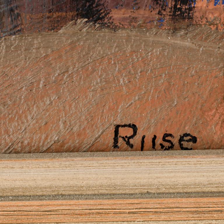 CARL RIISE, olja på pannå, signerad.