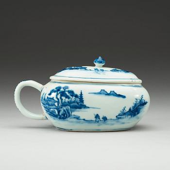 A blue and white bourdalou, Qing dynasty, Qianlong (1736-95).