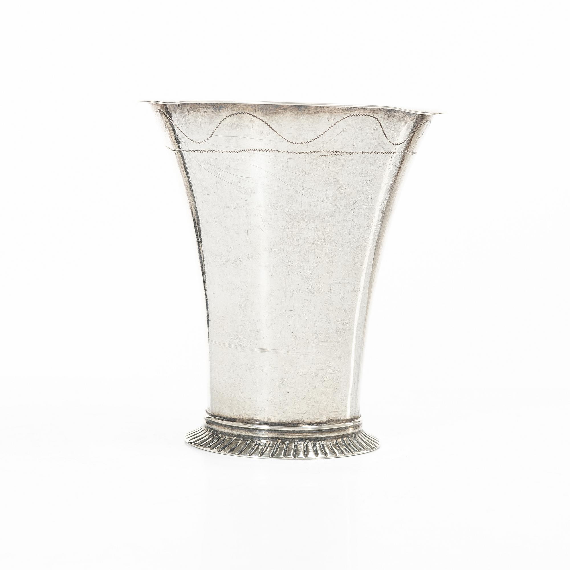 A Swedish silver beaker, mark of Jonas Yman, Växjö, active 1760–1808.