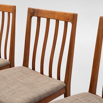 Karl Erik Ekselius, 4 walnut chairs, JO Carlsson Vetlanda, 1960's.